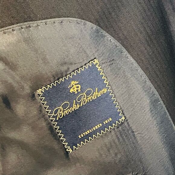 Brooks Brothers Black Wool Sport Coat Size 46R - Picture 8 of 12